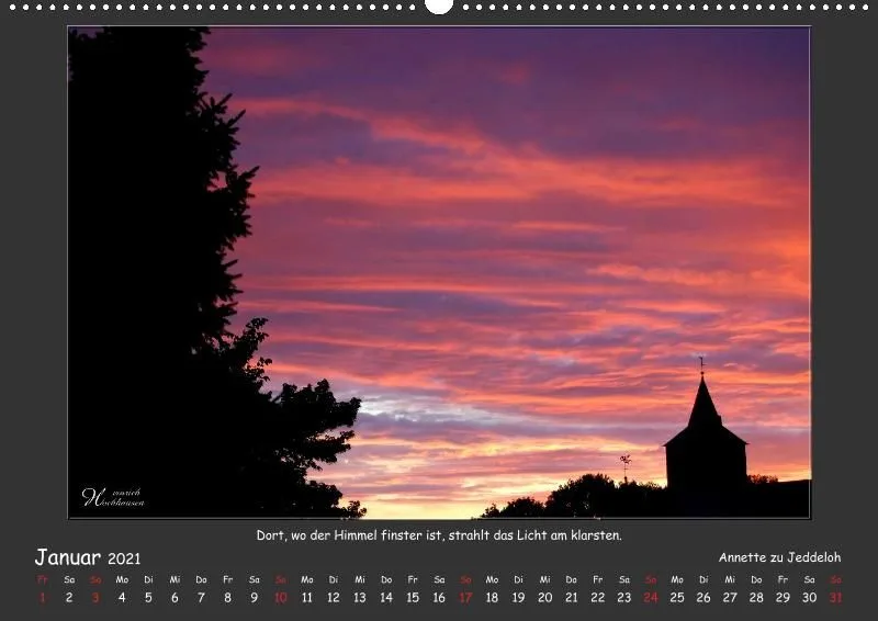 Holistic Arts Sonnenuntergang Kalender 2021 - Sonnenuntergang A2