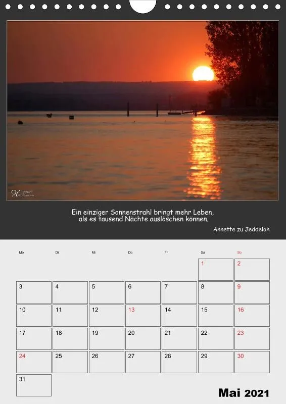 Holistic Arts Sonnenuntergang Termin-Kalender 2021 - Sonnenuntergang