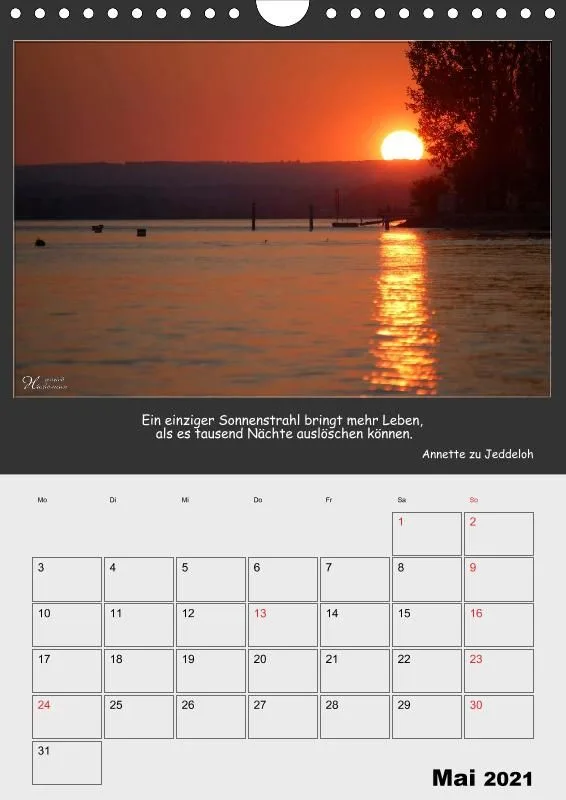 Holistic Arts Sonnenuntergang Termin-Kalender 2021 - Sonnenuntergang