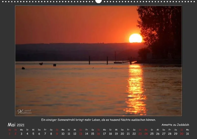 Holistic Arts Sonnenuntergang Kalender 2021 - Sonnenuntergang A2