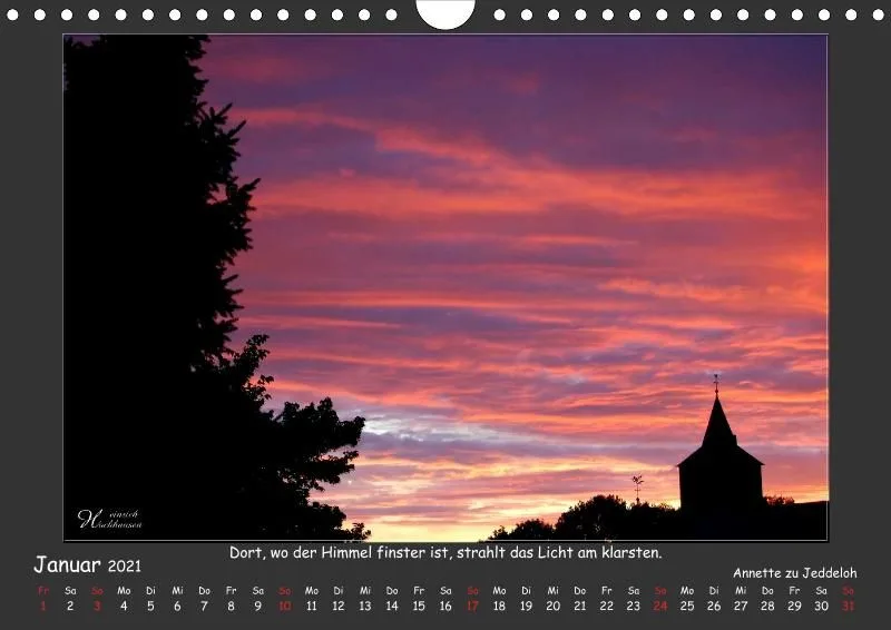 Holistic Arts Sonnenuntergang Kalender 2021 - Sonnenuntergang A4