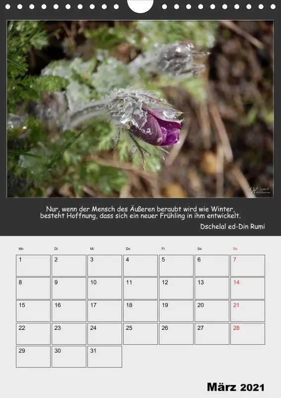 Holistic Arts Jahreszeiten Termin-Kalender 2021 - Jahreszeiten
