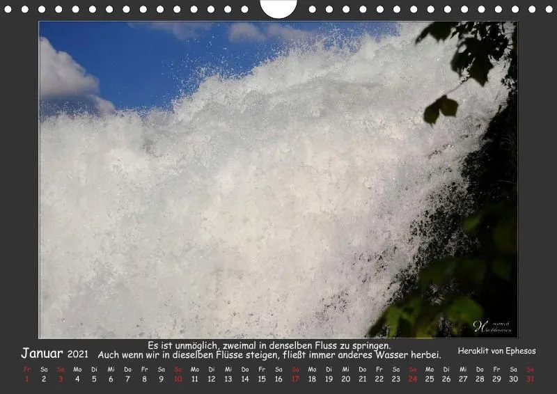 Holistic Arts Rheinfall-Kalender 2021 - Lebendiges Wasser A4