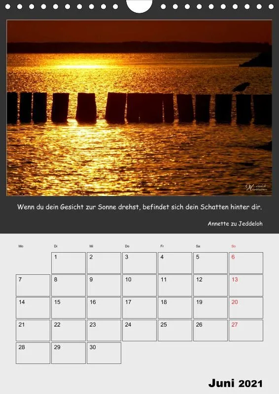 Holistic Arts Sonnenuntergang Termin-Kalender 2021 - Sonnenuntergang