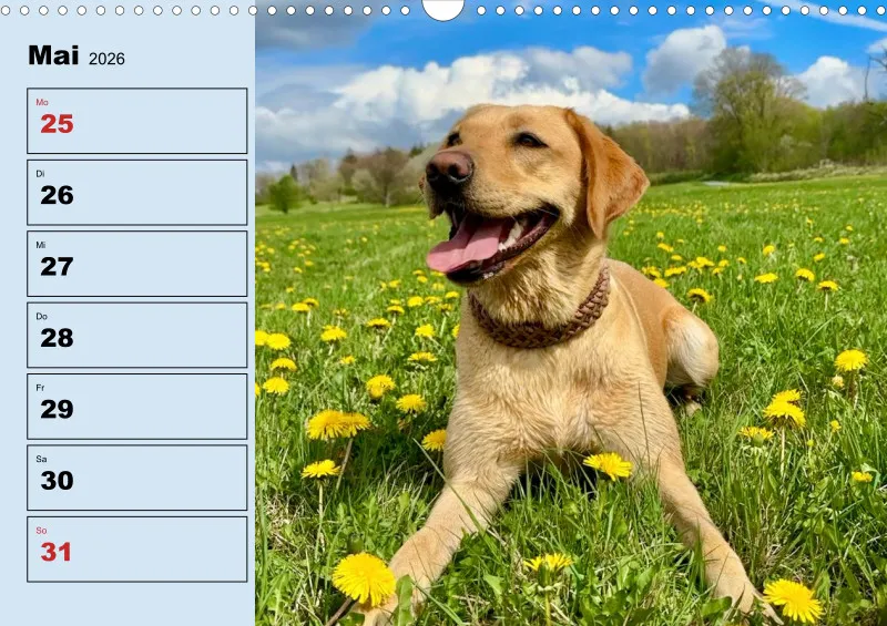 Hunde-Wochenkalender 2026 A3