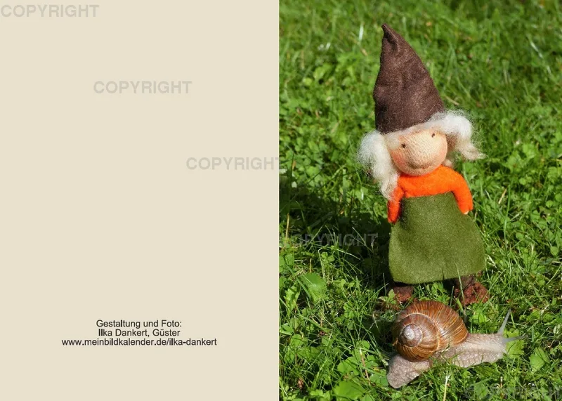 Klappkarte / Zwerg und Schnecke