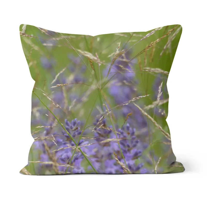 Kissen: Gräser und Lavendel