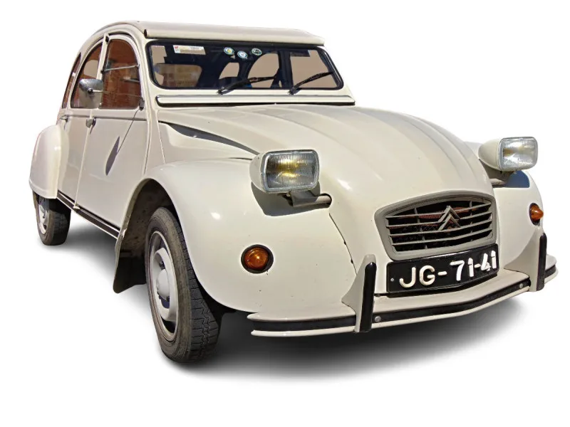 Weisser Citroen 2 CV