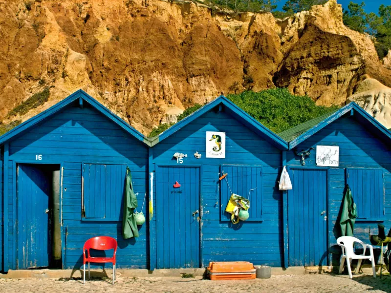 Blue Fishermen's huts