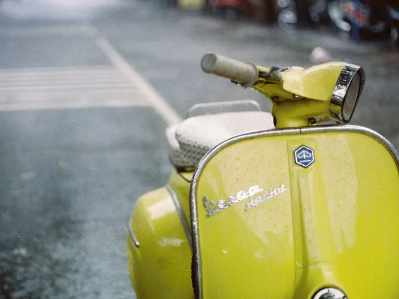 Yellow Classic Vespa