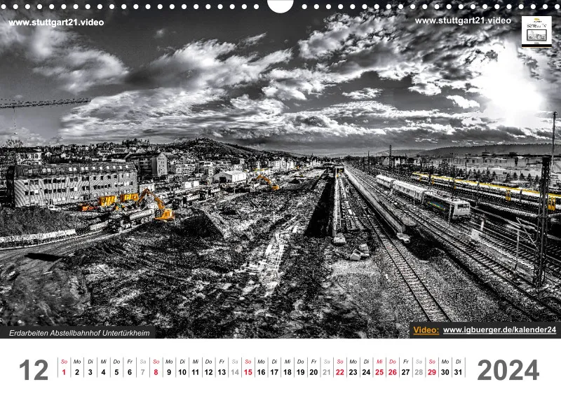 Stuttgart 21 Videokalender A3 2024