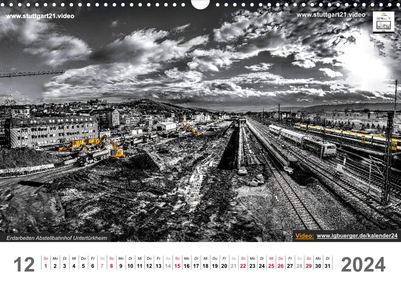 Stuttgart 21 Videokalender A3 2024