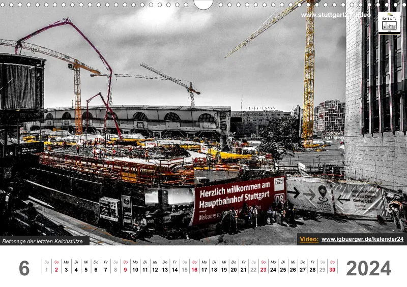Stuttgart 21 Videokalender A3 2024