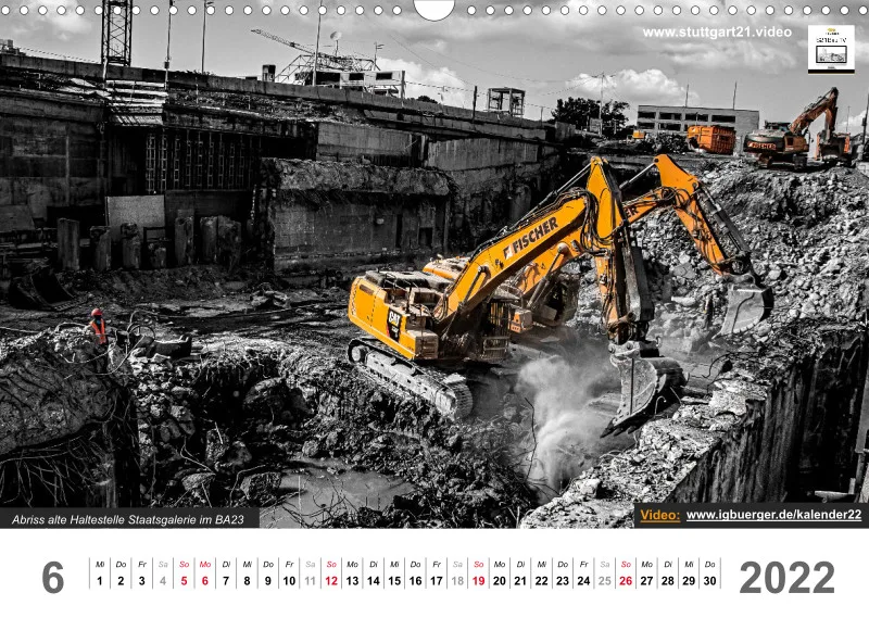 Stuttgart 21 Videokalender A3 2022 300DPI