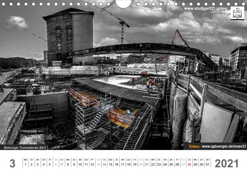 Stuttgart 21 Videokalender A4 2020