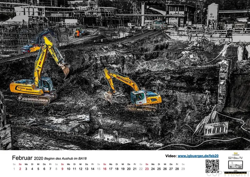 Stuttgart 21 Videokalender A3 Feb 2020-Feb 2021