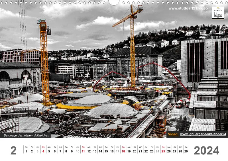 Stuttgart 21 Videokalender A3 2024
