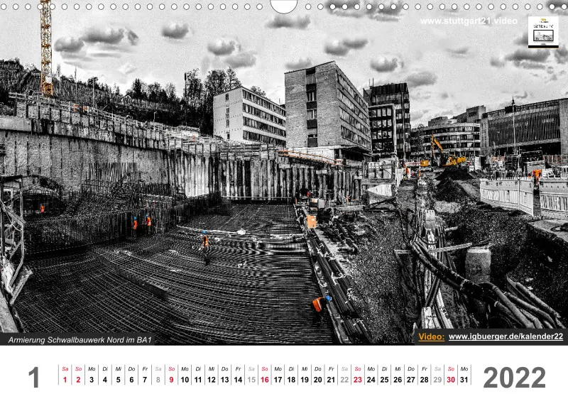 Stuttgart 21 Videokalender A3 2022 300DPI