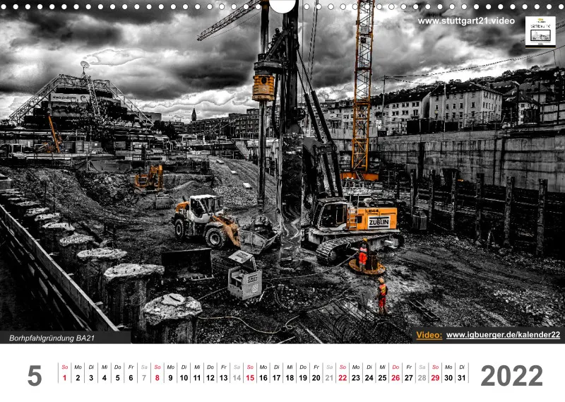 Stuttgart 21 Videokalender A3 2022 300DPI