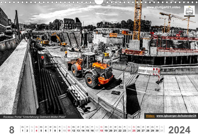 Stuttgart 21 Videokalender A3 2024