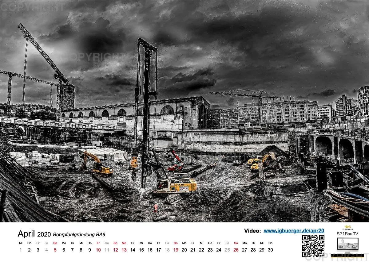 Stuttgart 21 Videokalender A3 Feb 2020-Feb 2021