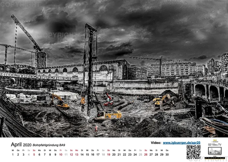 Stuttgart 21 Videokalender A3 Feb 2020-Feb 2021