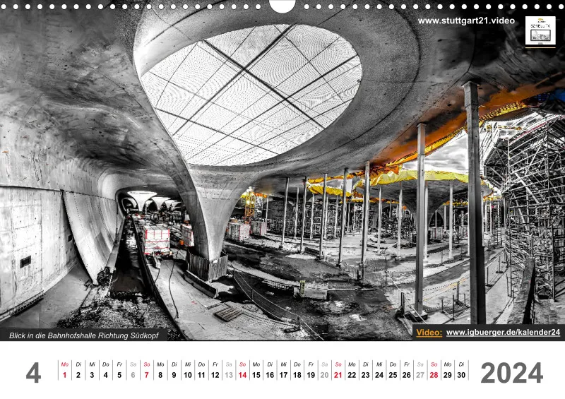 Stuttgart 21 Videokalender A3 2024