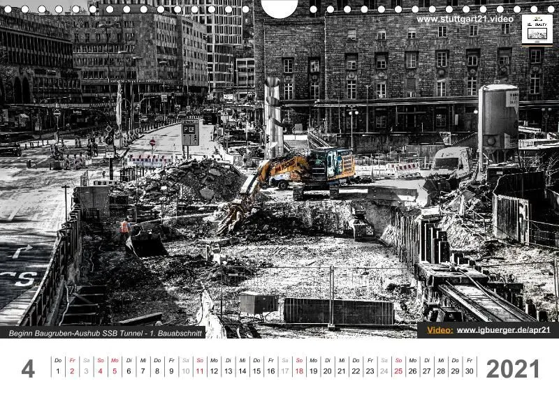 Stuttgart 21 Videokalender A4 2020