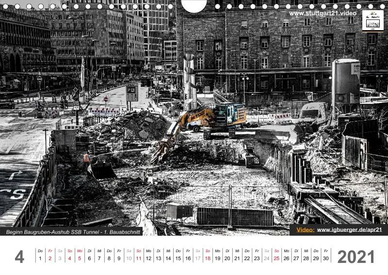 Stuttgart 21 Videokalender A4 2020
