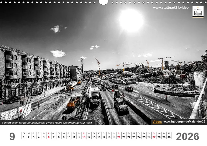 Stuttgart 21 Videokalender A3 2026