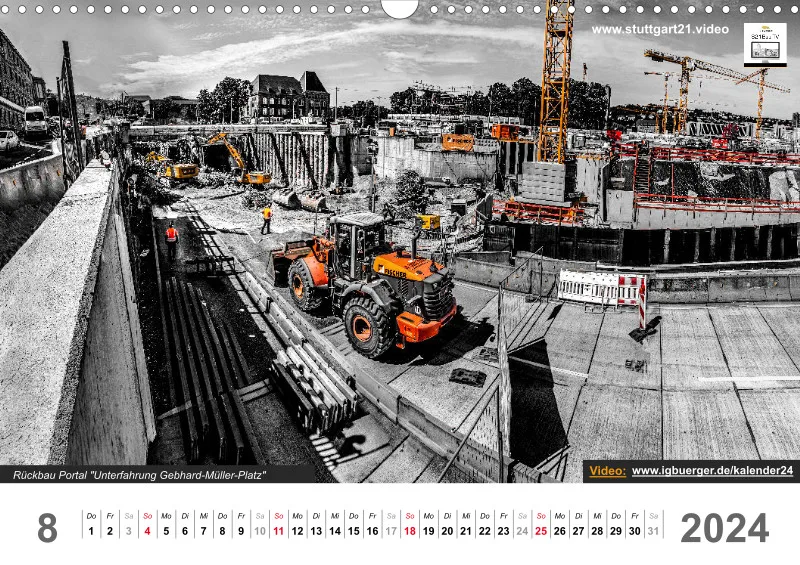 Stuttgart 21 Videokalender A3 2024