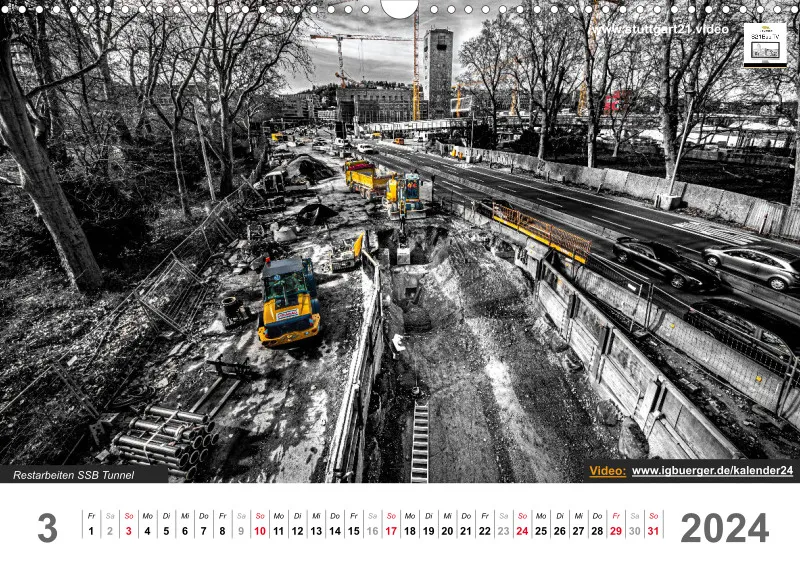 Stuttgart 21 Videokalender A3 2024