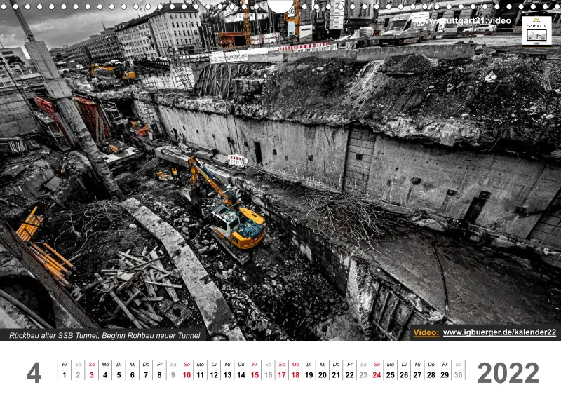 Stuttgart 21 Videokalender A3 2022 300DPI