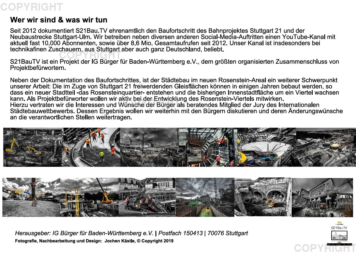 Stuttgart 21 Videokalender A3 Feb 2020-Feb 2021
