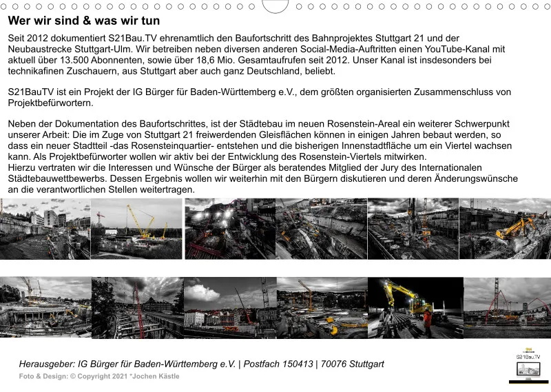 Stuttgart 21 Videokalender A3 2022 300DPI