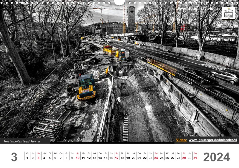 Stuttgart 21 Videokalender A3 2024