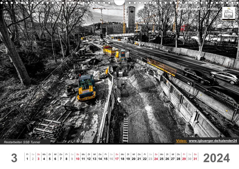 Stuttgart 21 Videokalender A3 2024