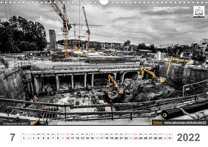 Stuttgart 21 Videokalender A3 2022 300DPI