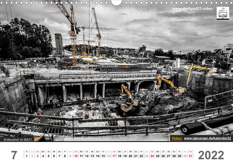 Stuttgart 21 Videokalender A3 2022 300DPI