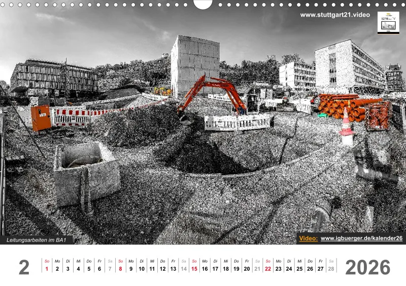 Stuttgart 21 Videokalender A3 2026