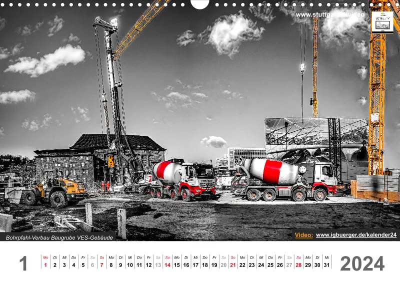 Stuttgart 21 Videokalender A3 2024