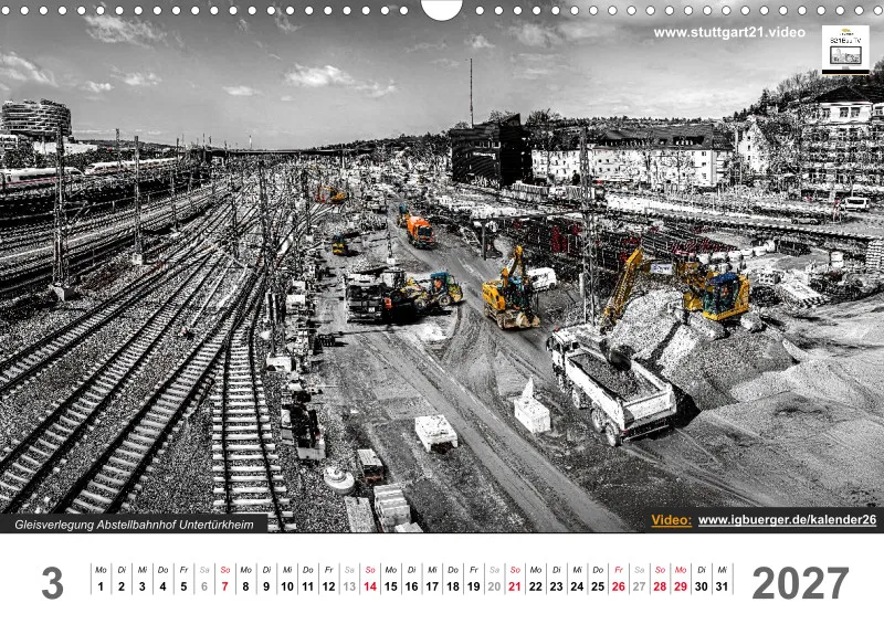 Stuttgart 21 Videokalender A3 2026