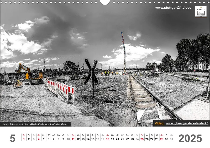 Stuttgart 21 Videokalender A3 2025