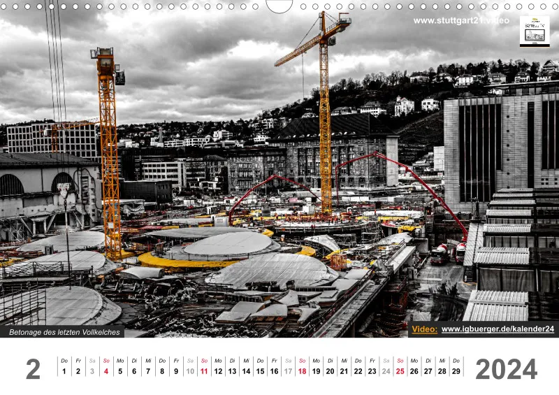Stuttgart 21 Videokalender A3 2024