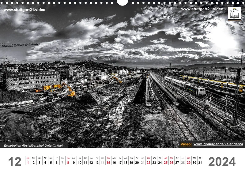 Stuttgart 21 Videokalender A3 2024