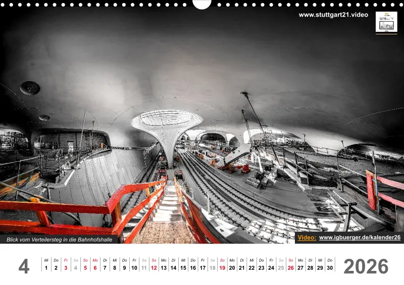 Stuttgart 21 Videokalender A3 2026
