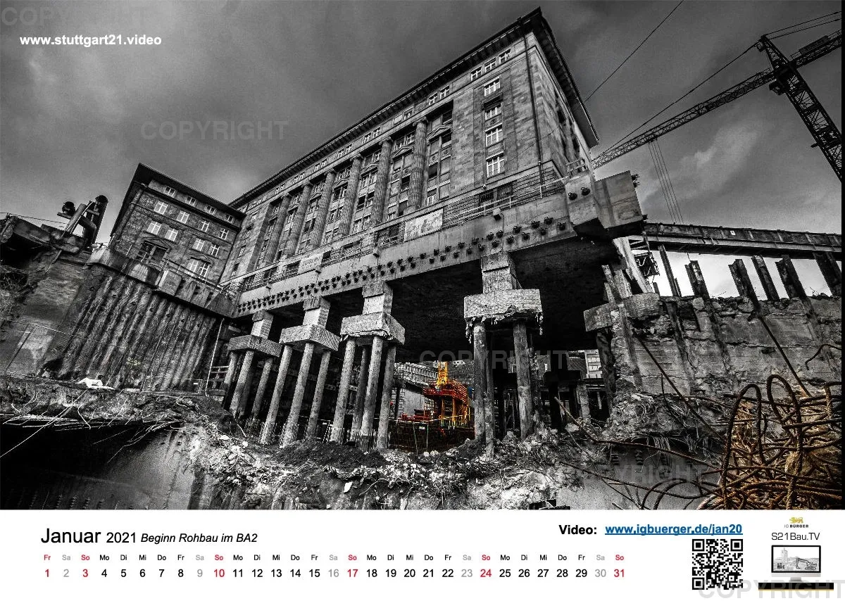 Stuttgart 21 Videokalender A3 Feb 2020-Feb 2021