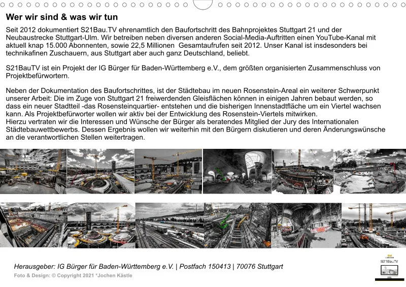 Stuttgart 21 Videokalender A3 2022