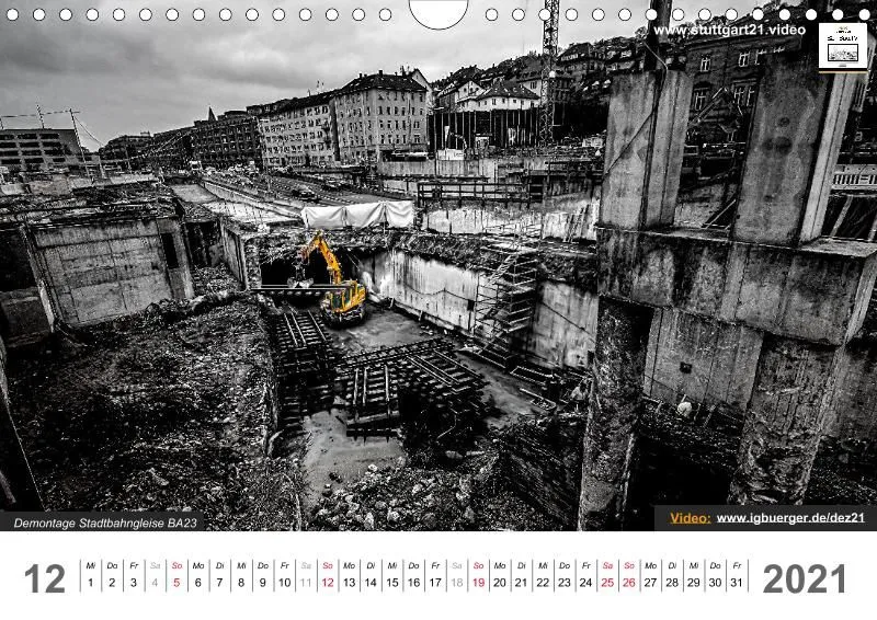 Stuttgart 21 Videokalender A4 2020