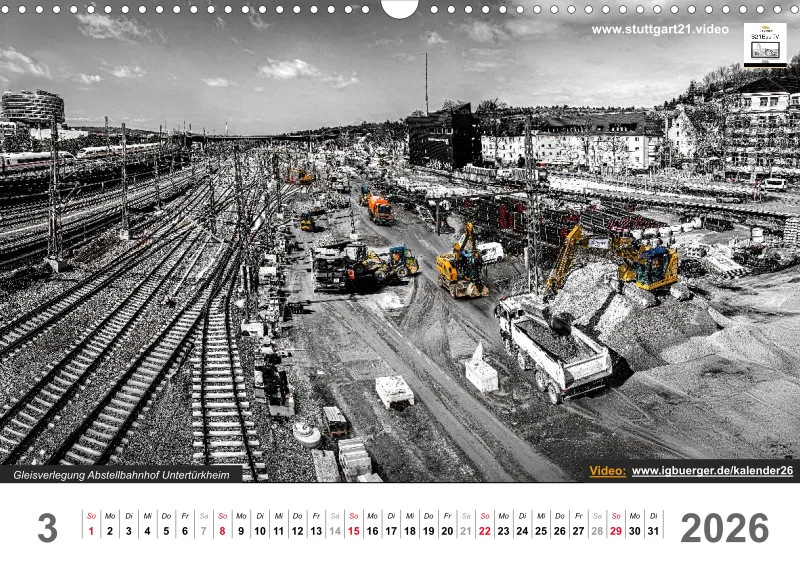 Stuttgart 21 Videokalender A3 2026